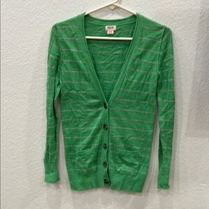 Mossimo Supply Co Green Cardigan Sweater with Long Sleeves and V-Neck